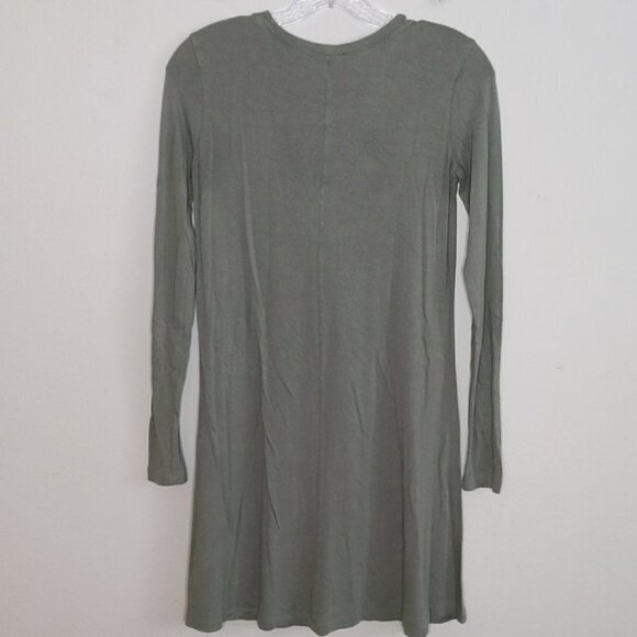Forever 21 Green Long Sleeve T Shirt Mini Dress - Picture 3 of 3